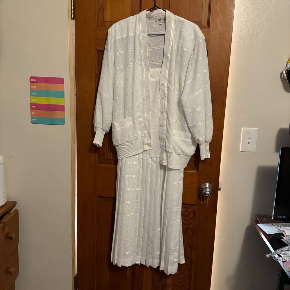 Vintage Heiser-egan Dress Set with matching Sweater, Size 10 read [Clothing 324]